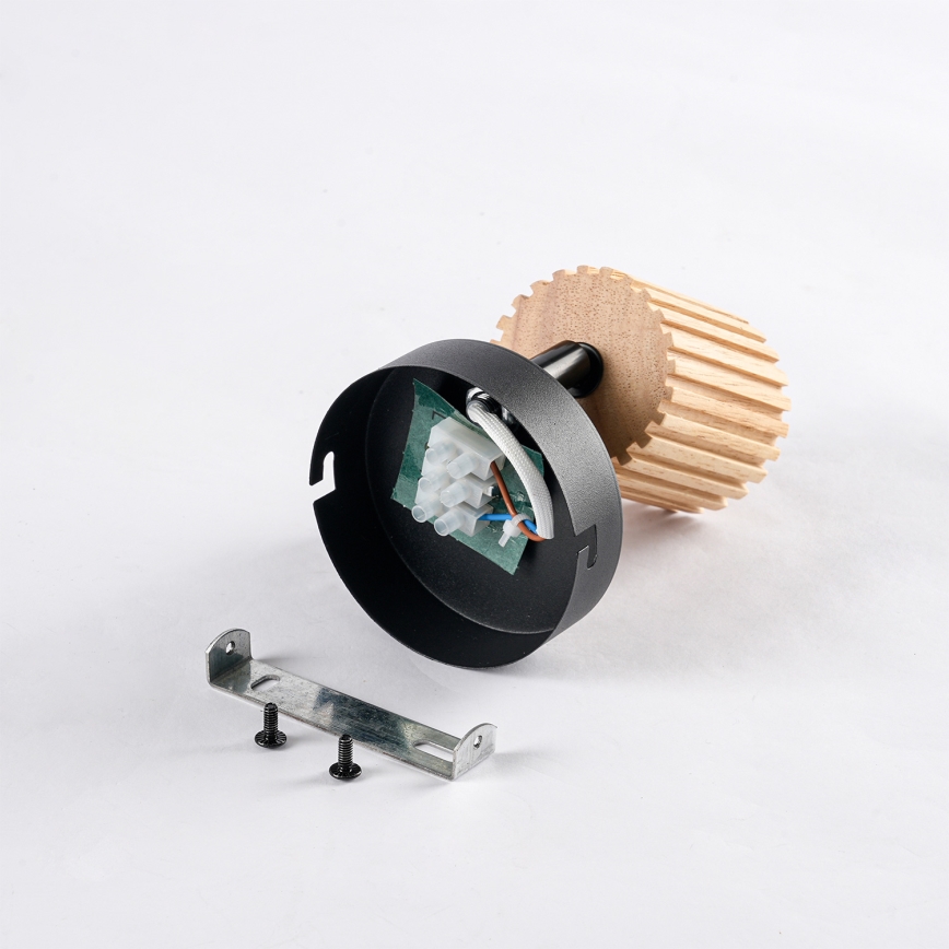 Brilagi - Sieninis taškinis šviestuvas MODERN WOOD 1xGU10/8W/230V kaučiukmedis/juoda