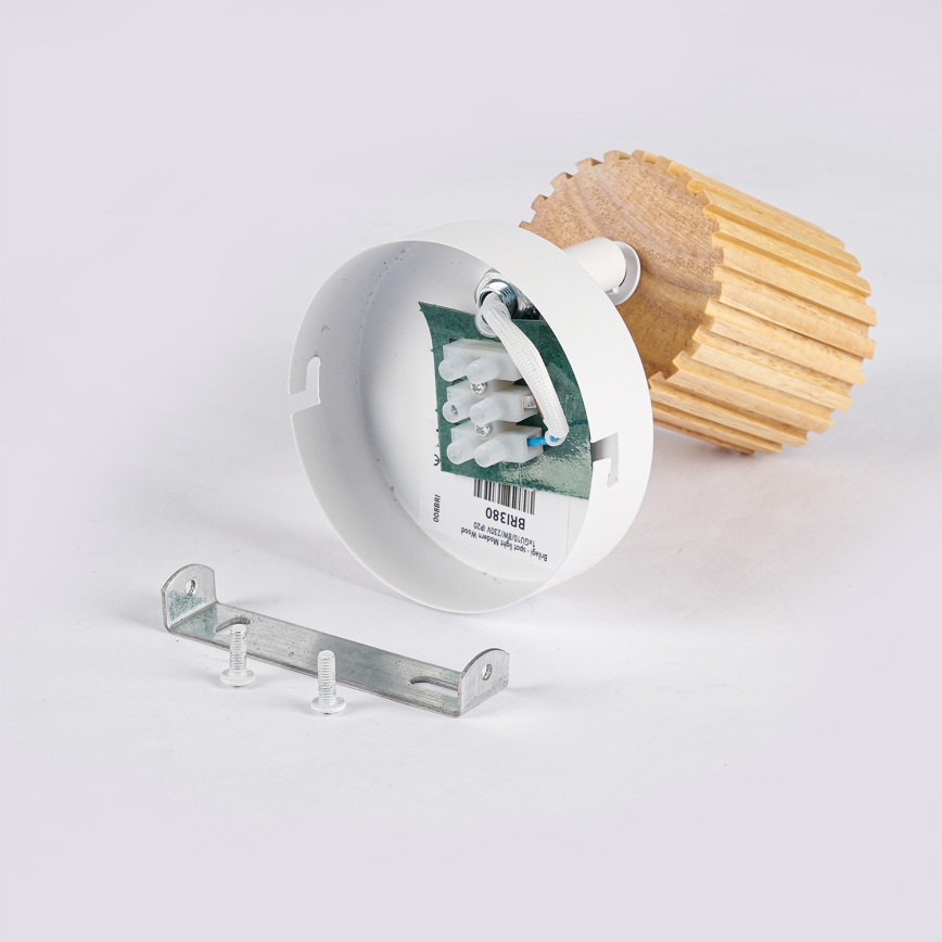 Brilagi - Sieninis taškinis šviestuvas MODERN WOOD 1xGU10/8W/230V mediena/balta