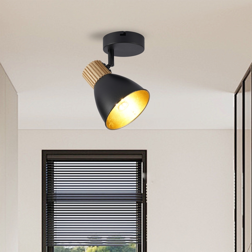 Brilagi - Sieninis taškinis šviestuvas ODENSE 1xE14/10W/230V mediena/juoda