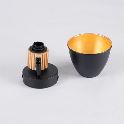 Brilagi - Sieninis taškinis šviestuvas ODENSE 1xE14/10W/230V mediena/juoda