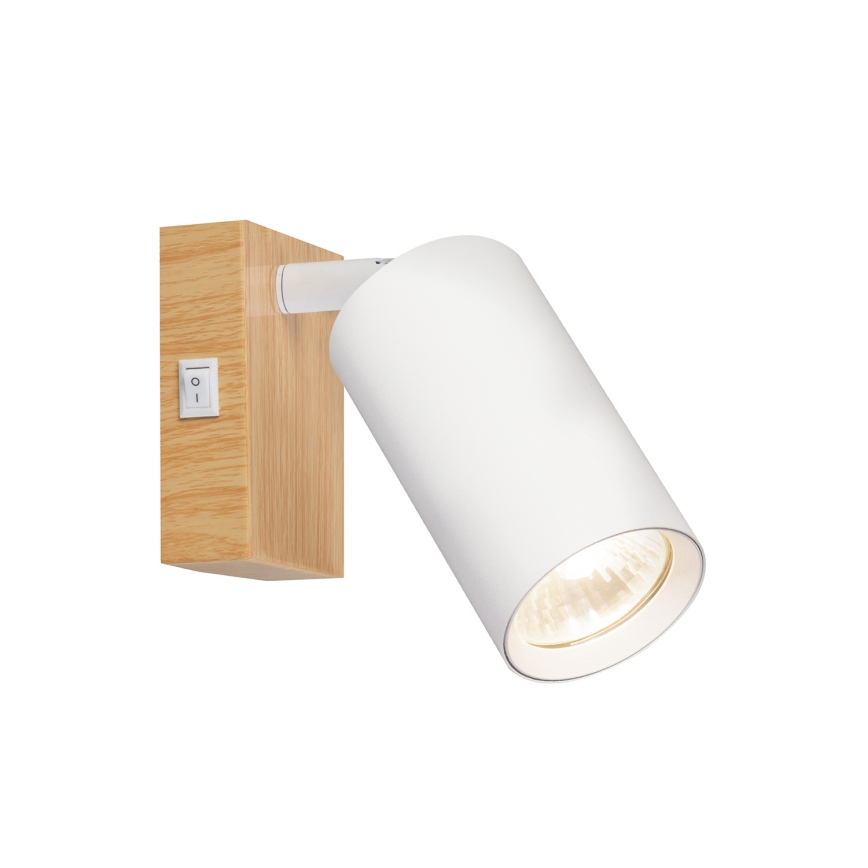 BRILAGI - Sieninis taškinis šviestuvas su jungikliu SELE 1xGU10/30W/230V balta/ąžuolo dekoras