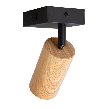 BRILAGI - Sieninis taškinis šviestuvas su jungikliu SELE 1xGU10/30W/230V juodas/ąžuolo dekoras