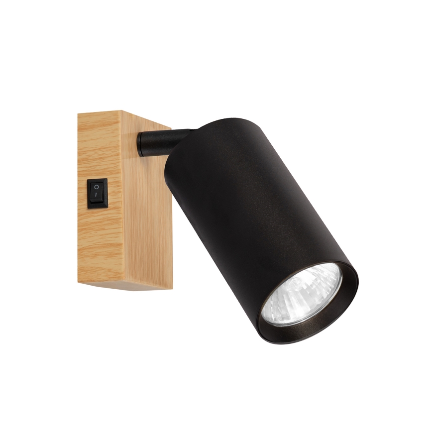 Brilagi - Sieninis taškinis šviestuvas SELE 1xGU10/30W/230V juodas/ąžuolo dekoras