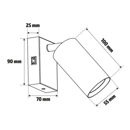 Brilagi - Sieninis taškinis šviestuvas SELE 1xGU10/30W/230V juodas/ąžuolo dekoras