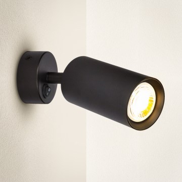 Brilagi - Sieninis taškinis šviestuvas su jungikliu SELE 1xGU10/30W/230V juodas