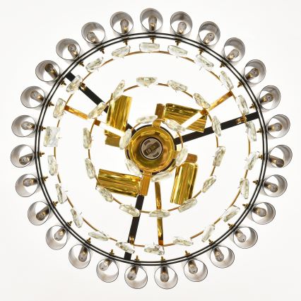 Brilagi - Sietynas ant grandinės ECLIPSE 5xE14/10W/230V skersmuo 38 cm juodas/auksinis