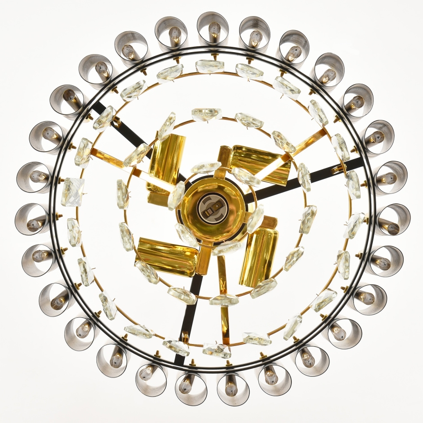 Brilagi - Sietynas ant grandinės ECLIPSE 5xE14/10W/230V skersmuo 38 cm juodas/auksinis