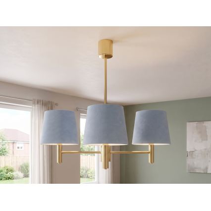 BRILAGI - Sietynas ant strypo MONTE 3xE27/60W/230V mėlynas/auksinis