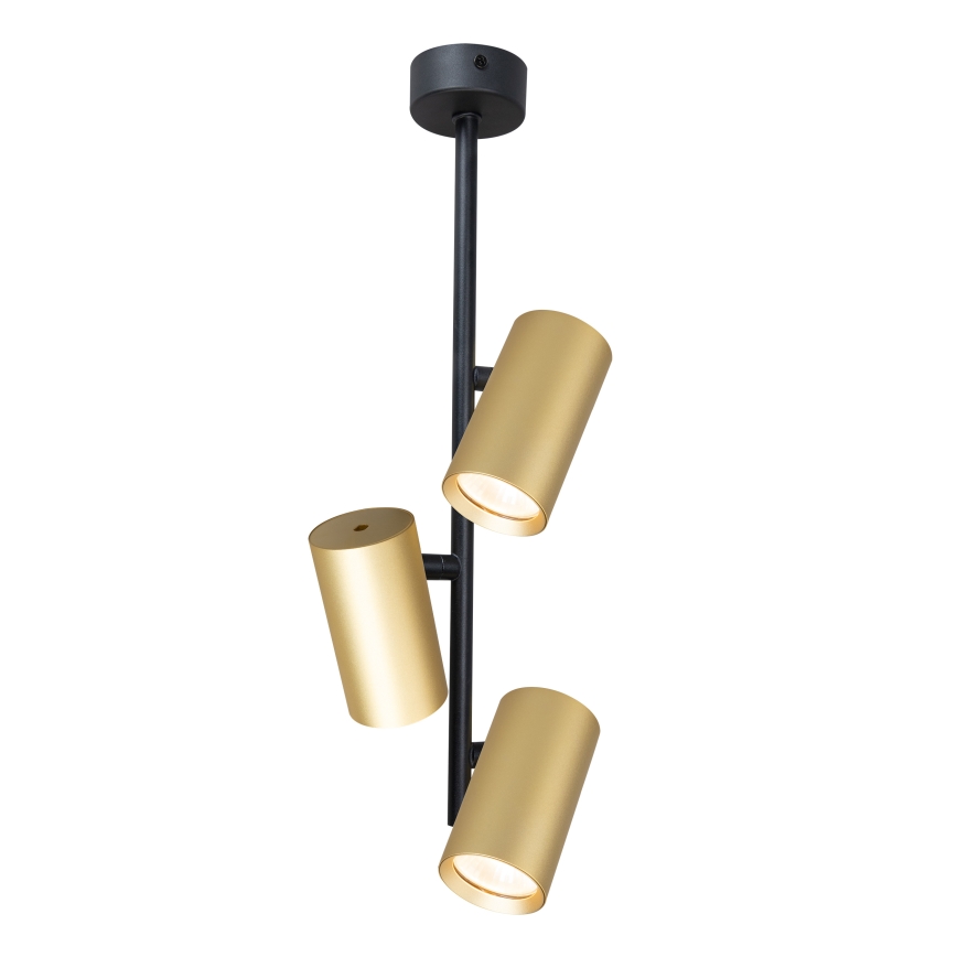 Brilagi - Sietynas ant stulpo SELE VERTICAL 3xGU10/30W/230V juoda/auksas