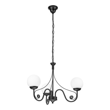 Brilagi - Sietynas, kabinamas ant grandinės COTTAGE 3xG9/40W/230V juoda/balta