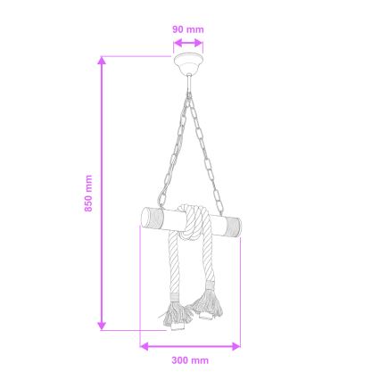 Brilagi - Sietynas, kabinamas ant grandinės KOS 2xE27/60W/230V bukas