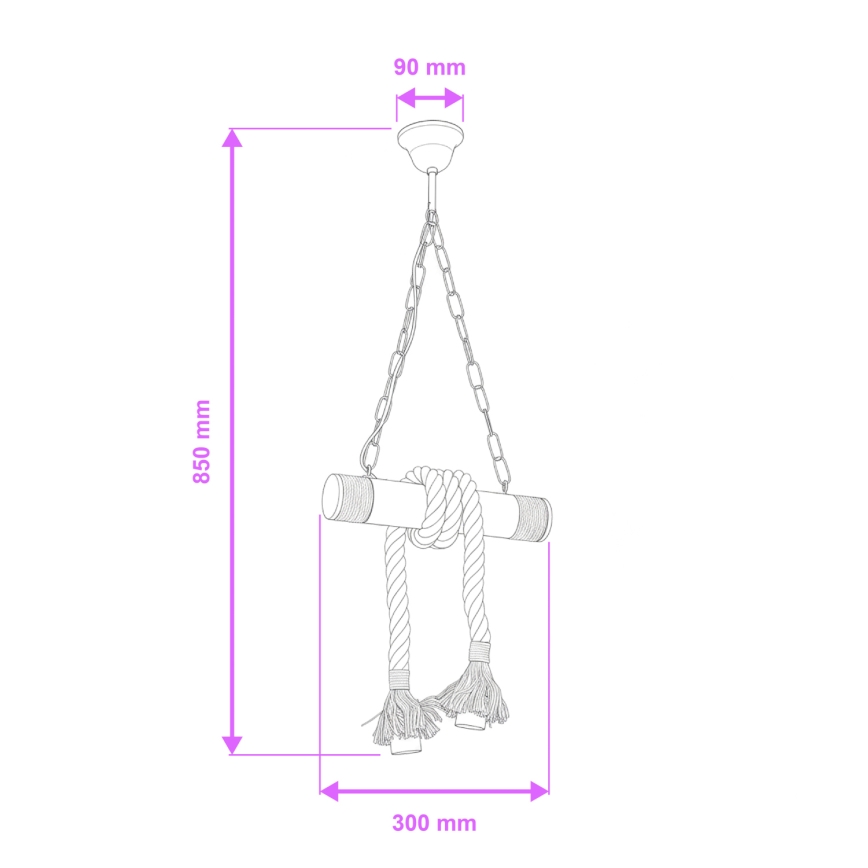 Brilagi - Sietynas, kabinamas ant grandinės KOS 2xE27/60W/230V bukas