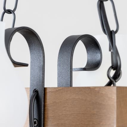 Brilagi - Sietynas, kabinamas ant grandinės QUEEN 2xE14/40W/230V bukas/graikinis riešutas