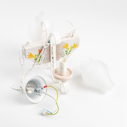 Brilagi - Sietynas, kabinamas ant grandinės QUEEN 2xE14/40W/230V bukas/kreminė