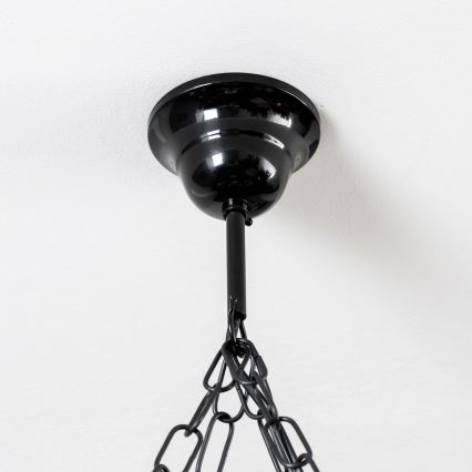 Brilagi - Sietynas, kabinamas ant grandinės QUEEN 4xE14/40W/230V bukas/graikinis riešutas