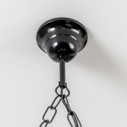 Brilagi - Sietynas, kabinamas ant grandinės QUEEN 4xE14/40W/230V bukas/graikinis riešutas