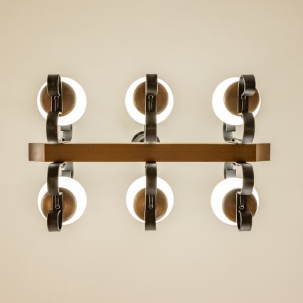 Brilagi - Sietynas, kabinamas ant grandinės QUEEN 6xE14/40W/230V bukas/graikinis riešutas