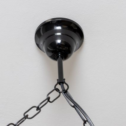 Brilagi - Sietynas, kabinamas ant grandinės QUEEN 6xE14/40W/230V bukas/graikinis riešutas