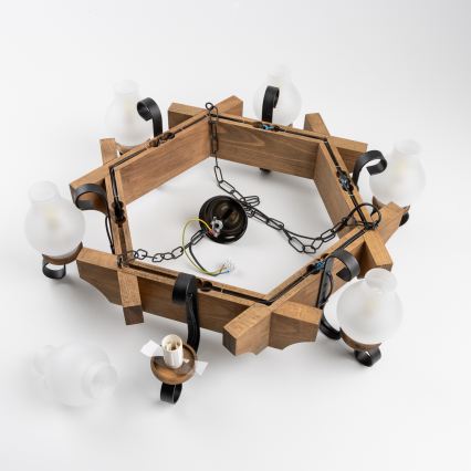 Brilagi - Sietynas, kabinamas ant grandinės QUEEN 6xE14/40W/230V bukas