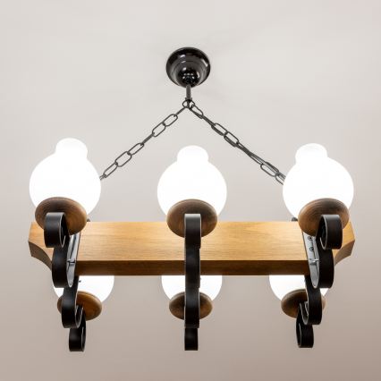 Brilagi - Sietynas, kabinamas ant grandinės QUEEN 6xE14/40W/230V bukas