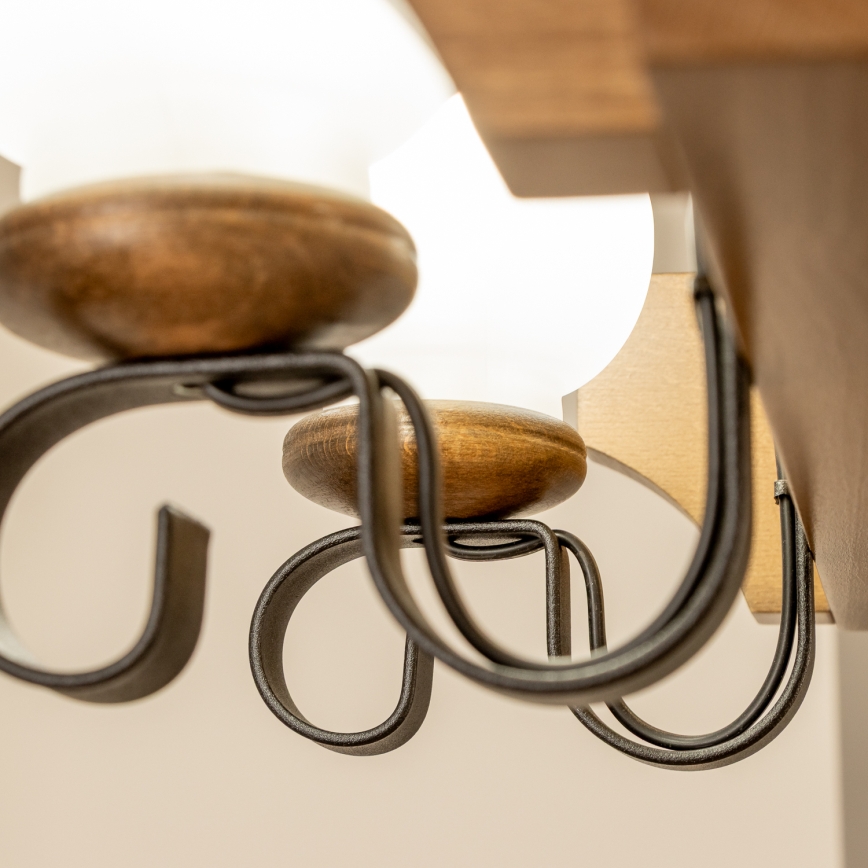 Brilagi - Sietynas, kabinamas ant grandinės QUEEN 8xE14/40W/230V bukas/graikinis riešutas