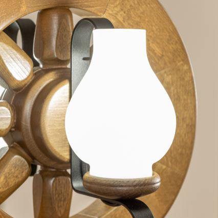 Brilagi - Sietynas, kabinamas ant grandinės ROATA 2xE14/40W/230V bukas/graikinis riešutas