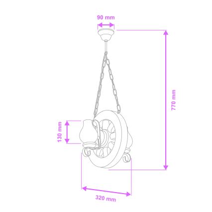 Brilagi - Sietynas, kabinamas ant grandinės ROATA 2xE14/40W/230V bukas