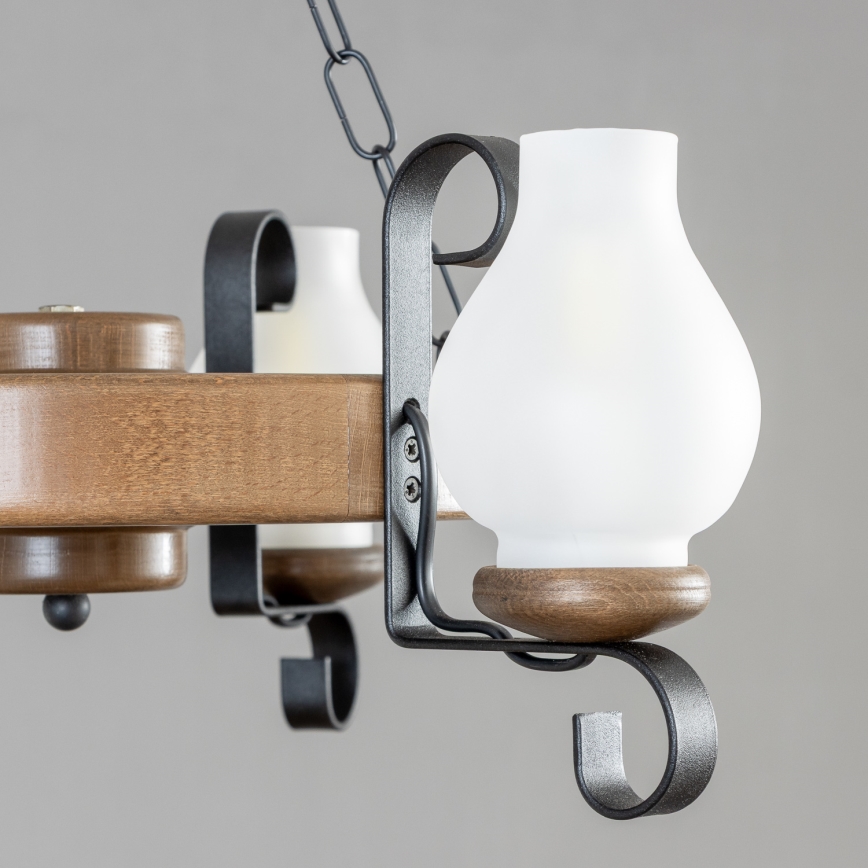 Brilagi - Sietynas, kabinamas ant grandinės ROATA 3xE14/40W/230V bukas/graikinis riešutas