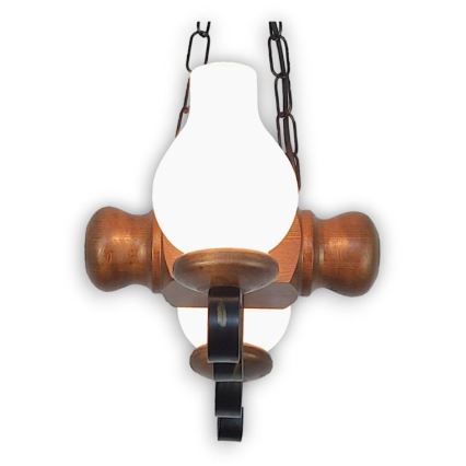 Brilagi - Sietynas, kabinamas ant grandinės RUSTIC 2xE14/40W/230V bukas/graikinis riešutas