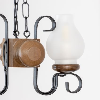 Brilagi - Sietynas, kabinamas ant grandinės RUSTIC 2xE14/40W/230V bukas/graikinis riešutas