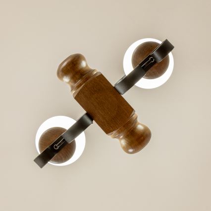 Brilagi - Sietynas, kabinamas ant grandinės RUSTIC 2xE14/40W/230V bukas/graikinis riešutas