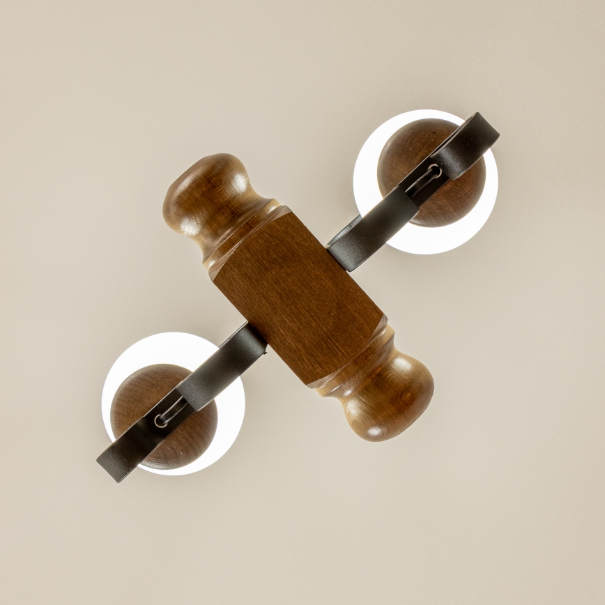 Brilagi - Sietynas, kabinamas ant grandinės RUSTIC 2xE14/40W/230V bukas/graikinis riešutas