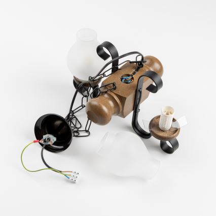 Brilagi - Sietynas, kabinamas ant grandinės RUSTIC 2xE14/40W/230V bukas/graikinis riešutas