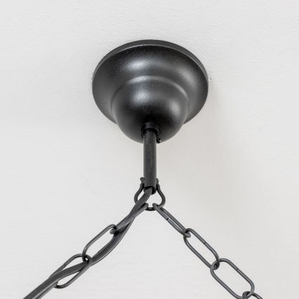 Brilagi - Sietynas, kabinamas ant grandinės RUSTIC 6xE14/40W/230V bukas/graikinis riešutas