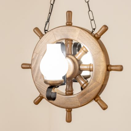 Brilagi - Sietynas, kabinamas ant grandinės TIMONA 2xE14/40W/230V bukas/graikinis riešutas