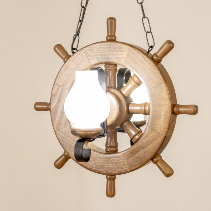 Brilagi - Sietynas, kabinamas ant grandinės TIMONA 2xE14/40W/230V bukas/graikinis riešutas