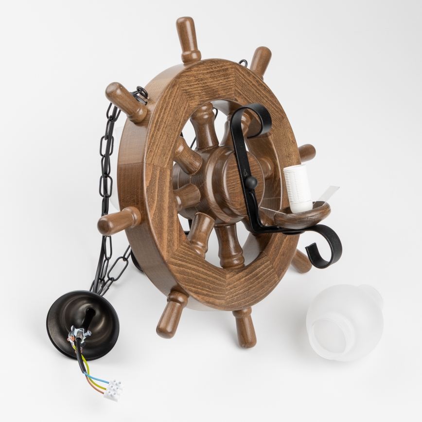 Brilagi - Sietynas, kabinamas ant grandinės TIMONA 2xE14/40W/230V bukas/graikinis riešutas