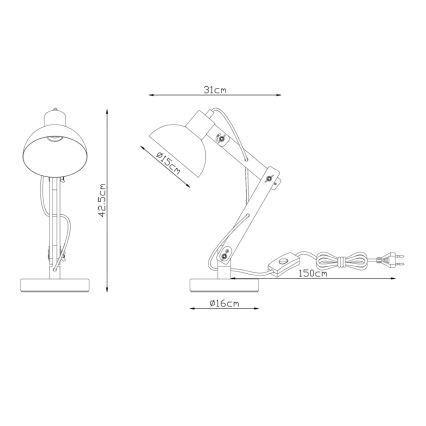 Brilagi - Stalinė lempa FOCUS 1xE27/40W/230V balta