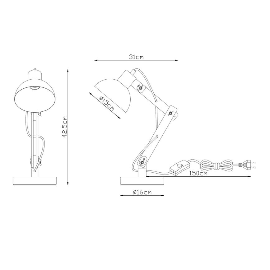 Brilagi - Stalinė lempa FOCUS 1xE27/40W/230V juoda