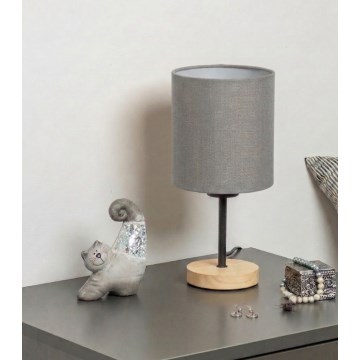 Brilagi - Stalinė lempa NUBILA WOOD 1xE27/25W/230V ąžuolas/juoda/šviesiai pilka