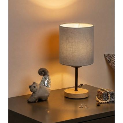 Brilagi - Stalinė lempa NUBILA WOOD 1xE27/25W/230V ąžuolas/juoda/šviesiai pilka