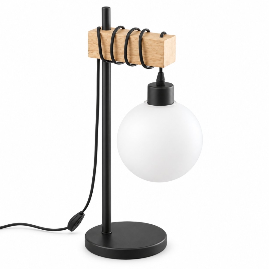 BRILAGI - Stalinė lempa WOOD GLASS 1xE27/40W/230V ruda/juoda/balta