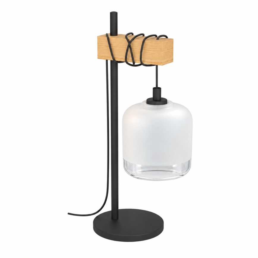 BRILAGI - Stalinė lempa WOOD GLASS 1xE27/40W/230V ruda/juoda/balta