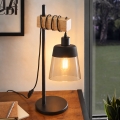 BRILAGI - Stalinė lempa WOOD GLASS 1xE27/40W/230V ruda/juoda/dūminė smėlinė