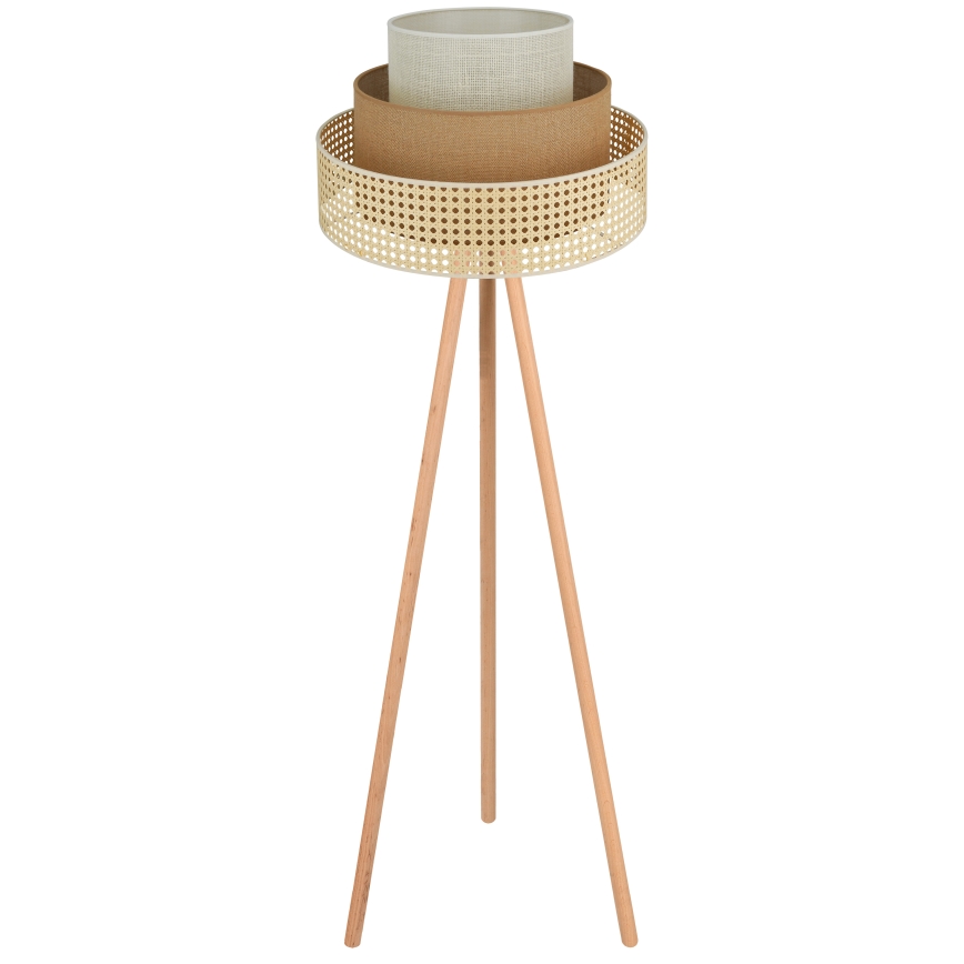 Brilagi - Stovėjanti lempa CEDAR LUNETA 1xE27/15W/230V rotangas/ruda/kremine