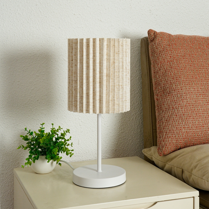 Brilagi - Stalinis šviestuvas NORDIC WAVE 1xE27/15W/230V lininis/baltas