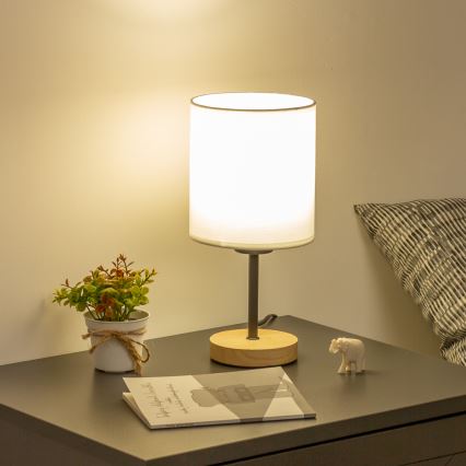 Brilagi - Stalinis šviestuvas NUBILA WOOD 1xE27/25W/230V ąžuolas/balta