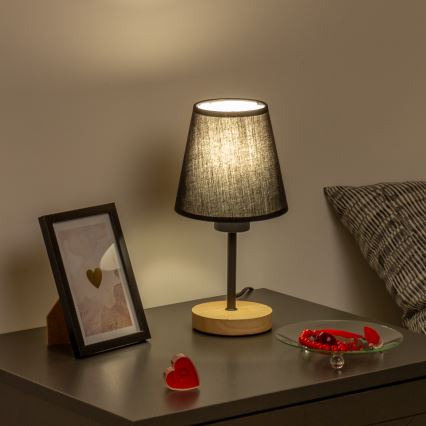 Brilagi - Stalinis šviestuvas NUBILA WOOD 1xE27/25W/230V ąžuolas/juoda