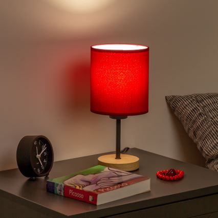 Brilagi - Stalinis šviestuvas NUBILA WOOD 1xE27/25W/230V ąžuolas/Pompėjos raudona
