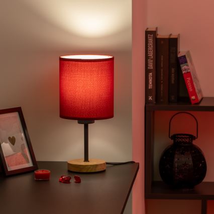 Brilagi - Stalinis šviestuvas NUBILA WOOD 1xE27/25W/230V ąžuolas/Pompėjos raudona